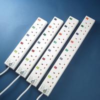 5, 6, 7, 8 gangs B.S. type power socket with colorful switches
