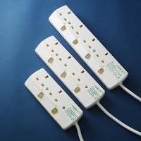 2, 3, 4 gangs B.S. type power socket with individual switches
