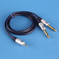 Hign quality 3.5 stereo plug to 2 x 6.3 mono plug cable