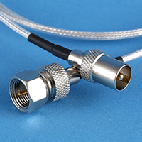 Silver plated TV male to F-TV male cable