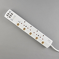 4 Gangs Surge Protect Power Socket with 5 x USB A + TYPE C Charger (Output: 8.2A max.)