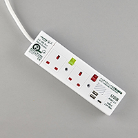 2 Gangs Power Socket with 2 x USB A + TYPE C Charger (Output: 3.2A max.)