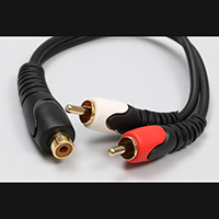 High Quality RCA Female Plug to 2x RCA Plug Cable