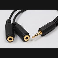 High Quality 3.5mm Stereo Plug to 2x 3.5 Stereo Female Plug Cable