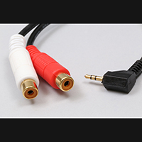 High Quality 2.5 Stereo Plug to 2x RCA Female Plug Cable